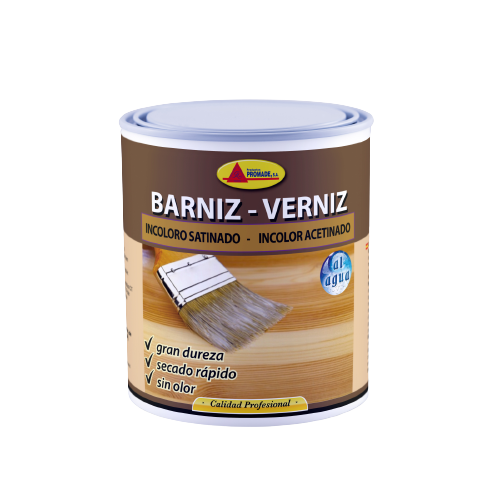 Barniz incoloro al agua satinado 750 ml